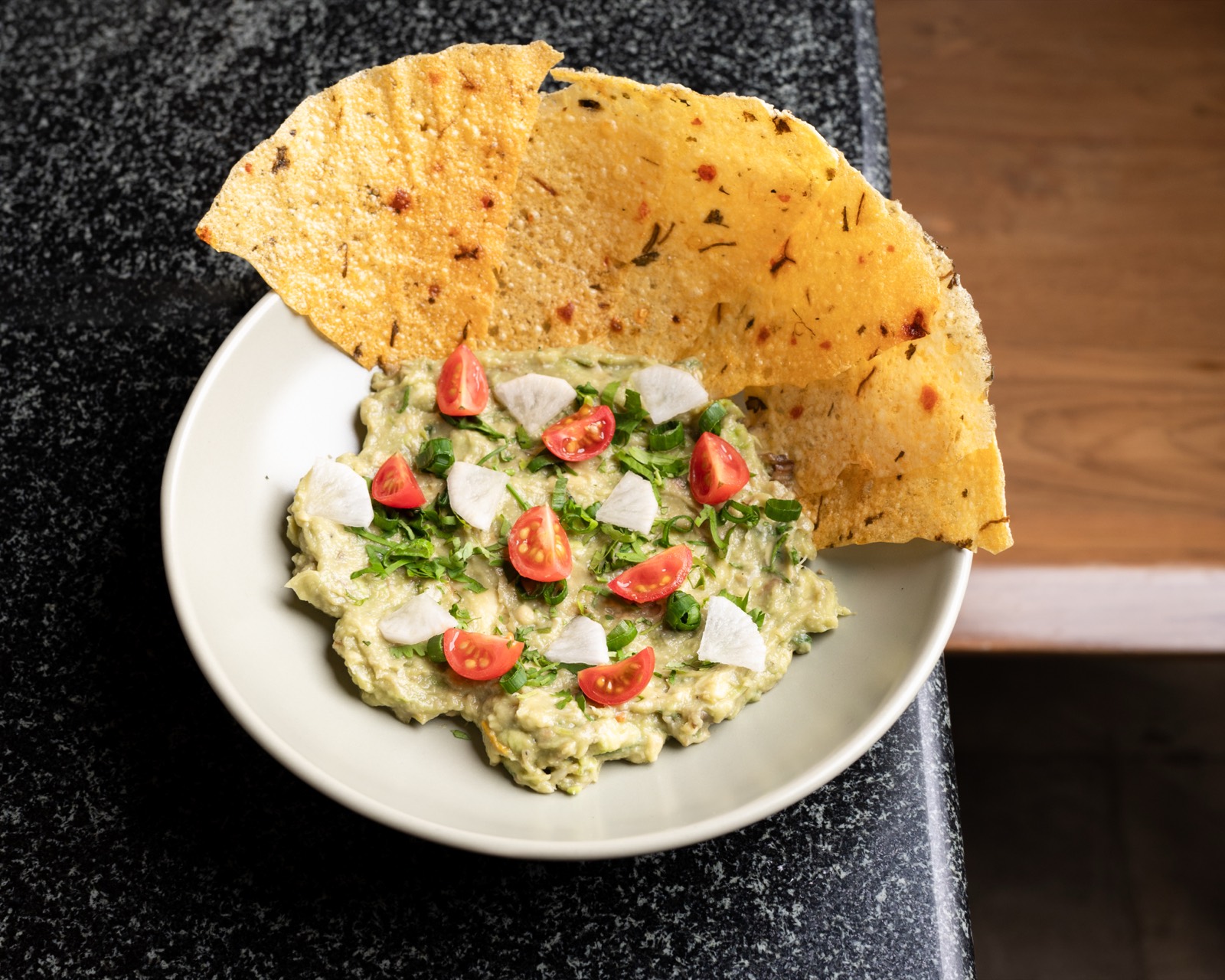 Guacamole with tortilla chips